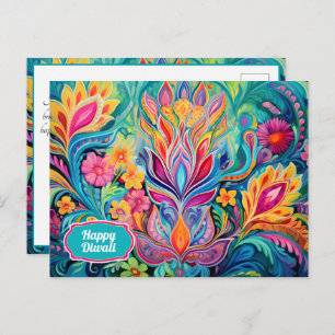 Turquoise Diwali Dreamscape Postcard