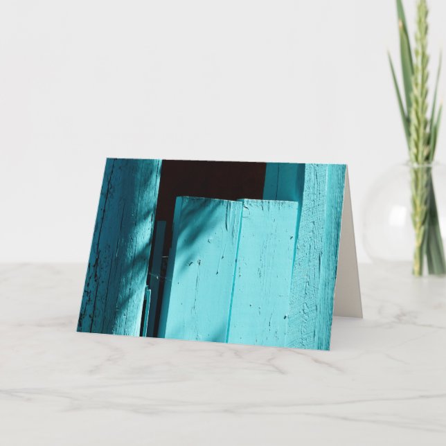 Turquoise Door, Blank Greeting Card (Front)