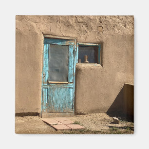 Turquoise Door Taos Pueblo Photography Magnet