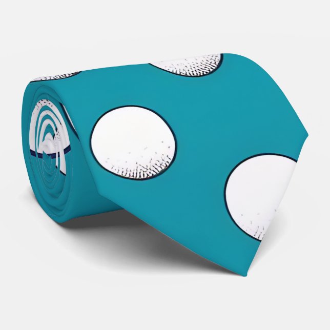 Turquoise Dotted Mens Neck Tie (Rolled)