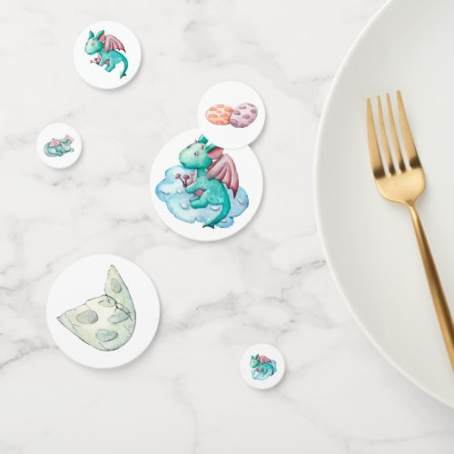 Turquoise Dragon Baby Shower Confetti