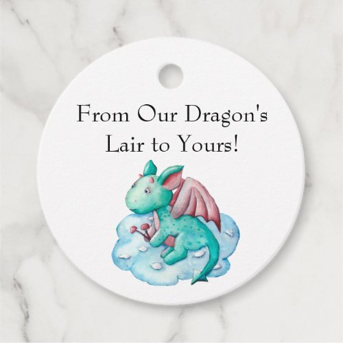 Turquoise Dragon From Our Dragons Lair To Yours  Favor Tags