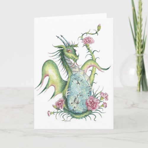 Turquoise Dragon _ greeting card