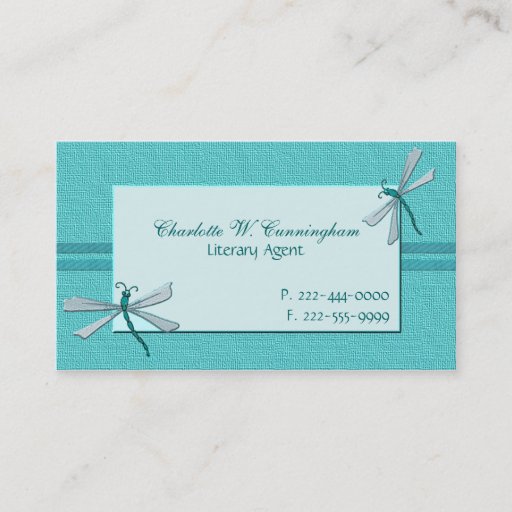 Customizable Turquoise Dragonflies Custom Business Card