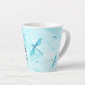 Turquoise Dragonflies Personalized Coffee Mug (Right Angle)