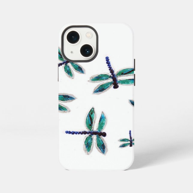 Turquoise Dragonfly Art Iphone Case (Back)