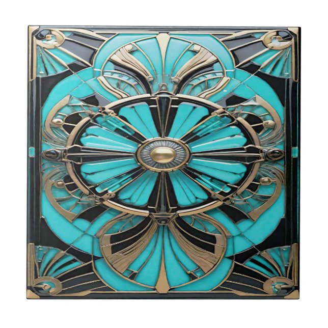 Turquoise Dreams Ceramic Tile (Front)