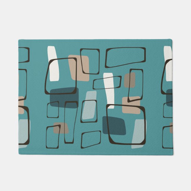 Turquoise Eames Style Art Doormat (Front)