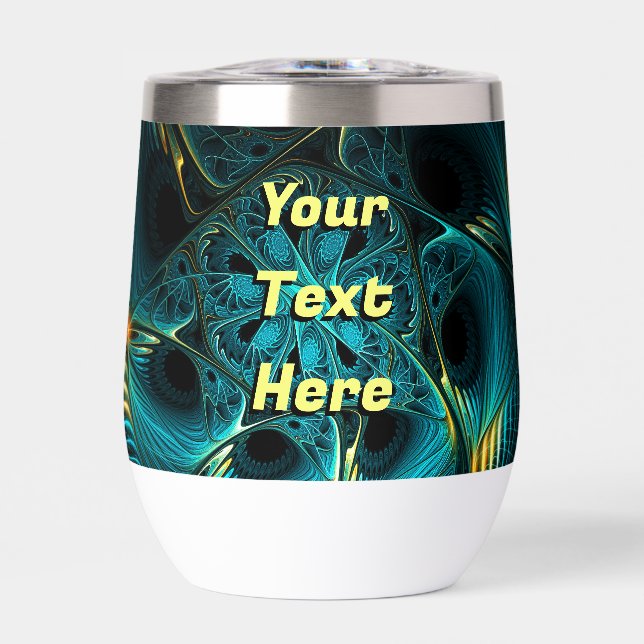Turquoise Electric Thermal Wine Tumbler (Front)