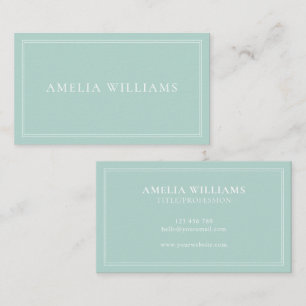 Turquoise Elegant Minimalist Professional Business Card