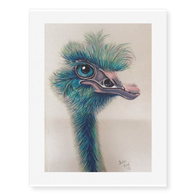 turquoise emu tattoo (Front)