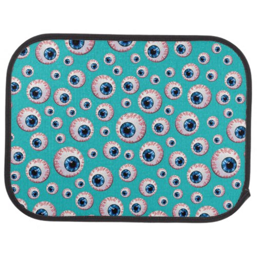 Turquoise eyeball pattern car floor mat