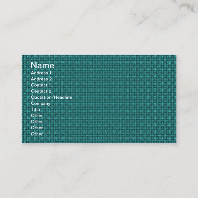 Turquoise Fabric Business Card (Front)