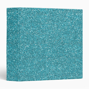 Turquoise Faux Glitter 3 Ring Binder