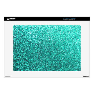 Turquoise faux glitter graphic laptop decals
