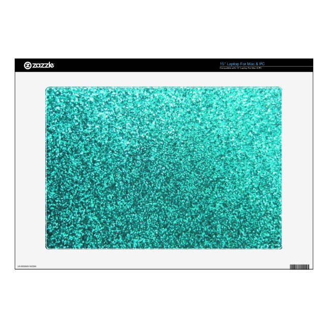 Turquoise faux glitter graphic laptop decals (Product)