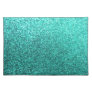 Turquoise faux glitter graphic placemat