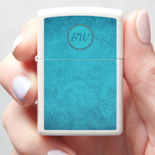 Turquoise Faux Leather Zippo Lighter