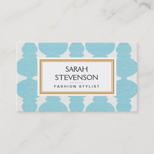 Turquoise FAUX Linen Fashion Boutique and Salon Business Card Templates