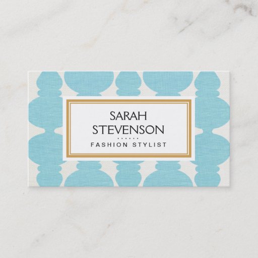 Customizable Turquoise FAUX Linen Fashion Boutique and Salon Business Card Templates