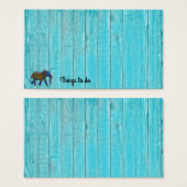 Turquoise Faux Wood Mosaic Elephant Note (Front & Back)