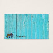 Turquoise Faux Wood Mosaic Elephant Note (Front)