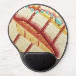 Turquoise Feather Gel Mouse Pad