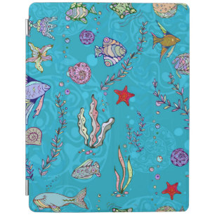 Turquoise Fish Pattern iPad Smart Cover