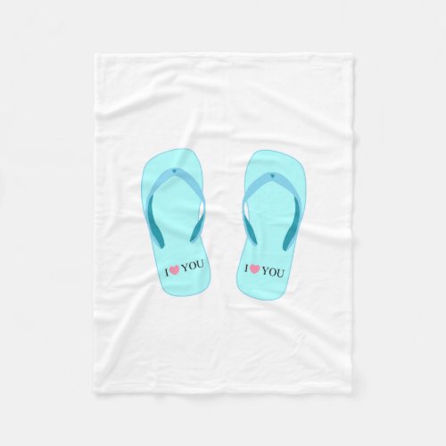 Turquoise Flip Flops Fleece Blanket