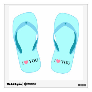Turquoise Flip Flops Wall Decal