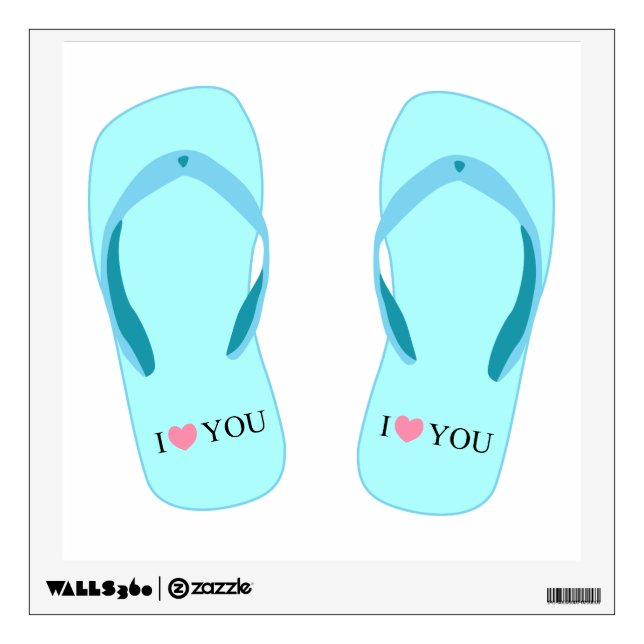 Turquoise Flip Flops Wall Decal (Front)
