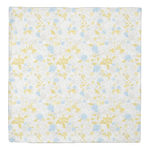 Turquoise Floral Flower Seamless Pattern Duvet Cover