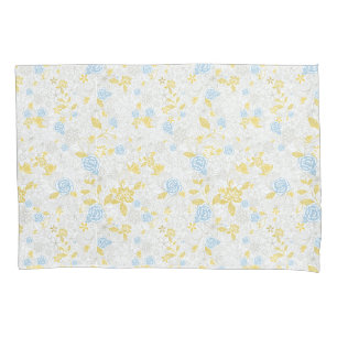 Turquoise Floral Flower Seamless Pattern Pillow Case