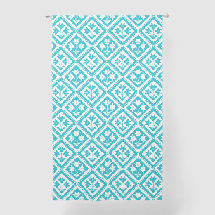 Turquoise Floral Quilt Curtains