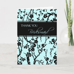 Turquoise Floral Thank You Bridesmaid Card