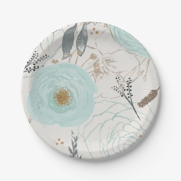 turquoise paper plates