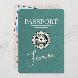 Turquoise Florida Passport Save The Date