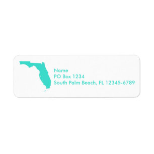 Turquoise Florida Personalized Label