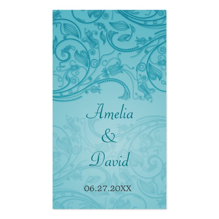 Turquoise Flourish Special Occasion Placecard Business Cards