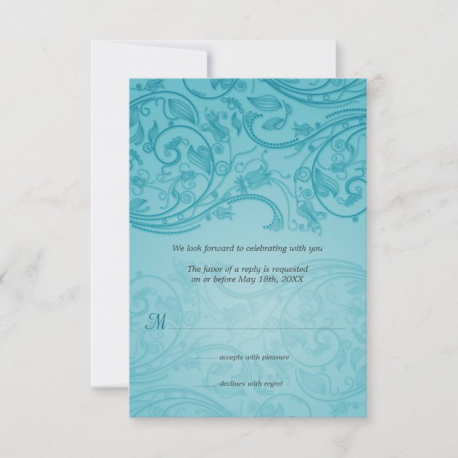 Turquoise Flourish Wedding Response (Front)