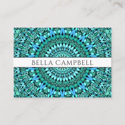 Turquoise Flower Mandala Business Card