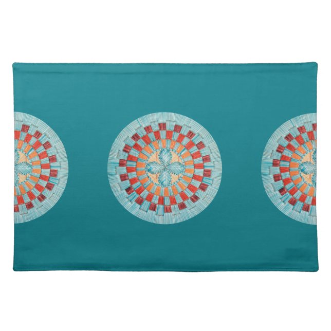 Turquoise Flower Placemat (Front)