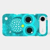 turquoise flowers and cute owl Case-Mate iPhone case (Back (Horizontal))