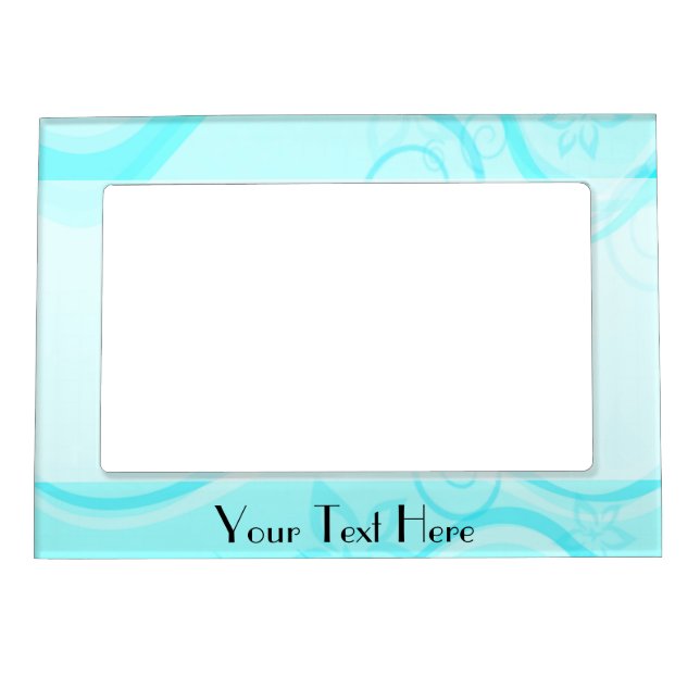 Turquoise Flowers and Swirls Magnetic Frame (Front)