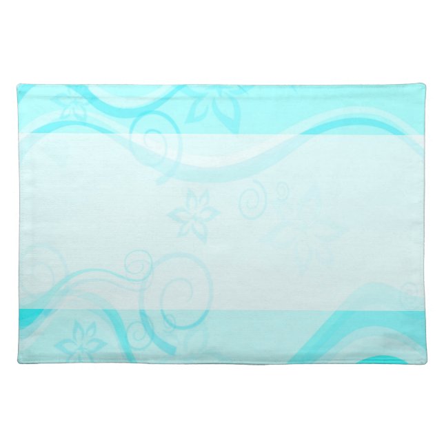 Turquoise Flowers and Swirls Placemats (Front)