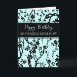 Turquoise Flowers Mother in Law Birthday Card<br><div class="desc">Birthday card for mother in law with modern turquoise and black flowers design and thoughtful verse.</div>