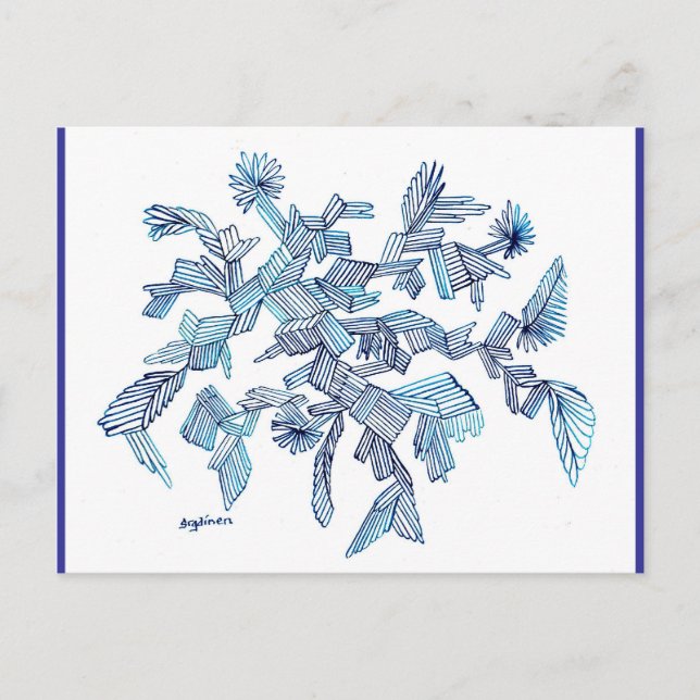 Turquoise Flying Crystal Abstract Postcard (Front)