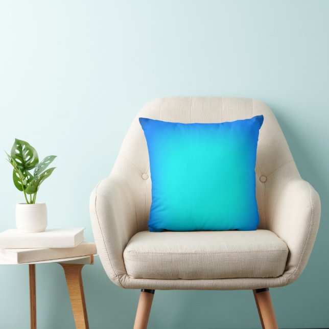 Turquoise Focus Throw Pillow (Chair)
