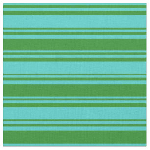 Turquoise & Forest Green Pattern Fabric