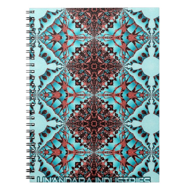 Turquoise Fractal Star Blast Notebook (Front)